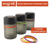 Ongrok Child Resistant Glass Storage Jar 180ml - 3 Pack - Insomnia Smoke