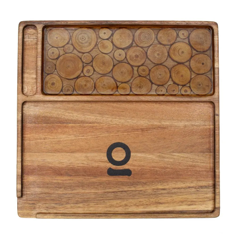 Ongrok Premium Natural Acacia Wood Tray - Insomnia Smoke