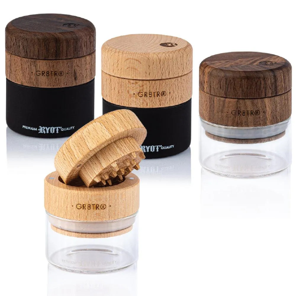 RYOT Wood GR8TR Grinder With Jar Body - Insomnia Smoke