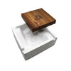 BRNT Designs Briq Concrete Ashtray with Walnut Wood Lid - Insomnia Smoke