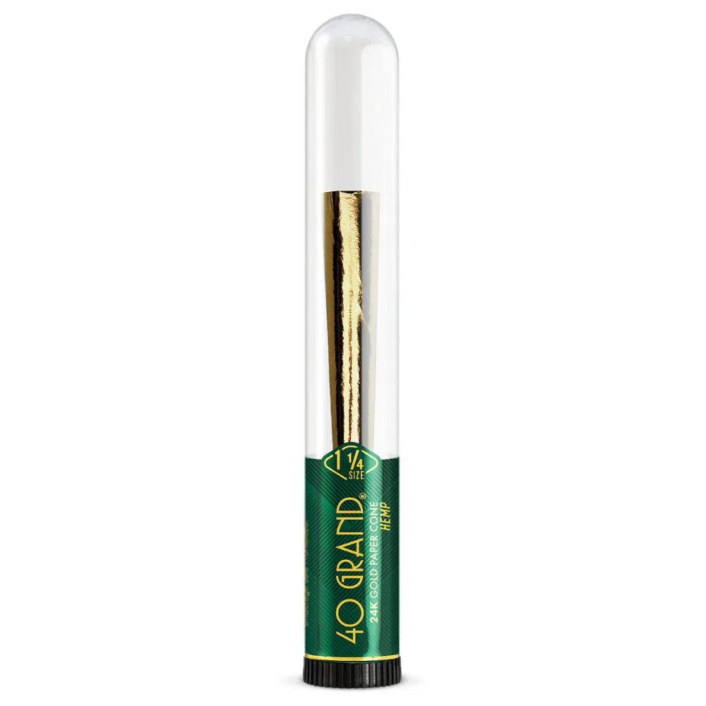 Beamer 40 Grand 1 1/4 Size 24 Karat Gold Pre-rolled Cone - Insomnia Smoke