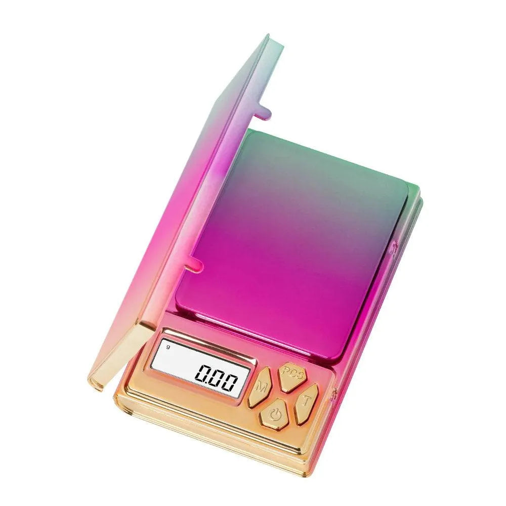 On Balance SH-100-RBOW Chrome Rainbow On Balance Shine Digital Mini Scale (100g x 0.01g) - Insomnia Smoke