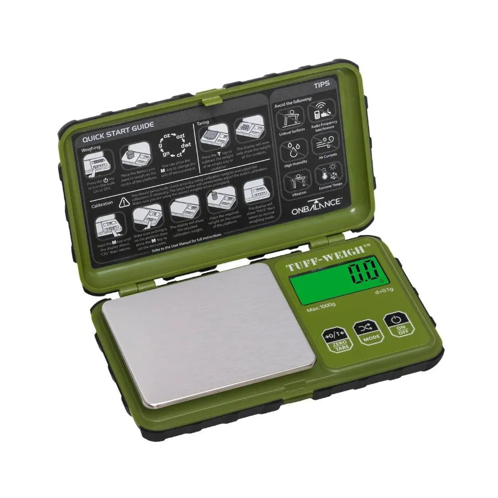On Balance TUF-1000 Tuff Weigh Pocket Scale (1000g x 0.1g) - Insomnia Smoke