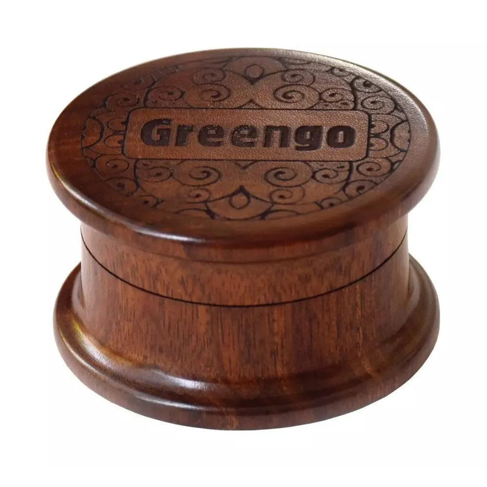Greengo Wooden Grinder 40mm 2 Parts - Insomnia Smoke