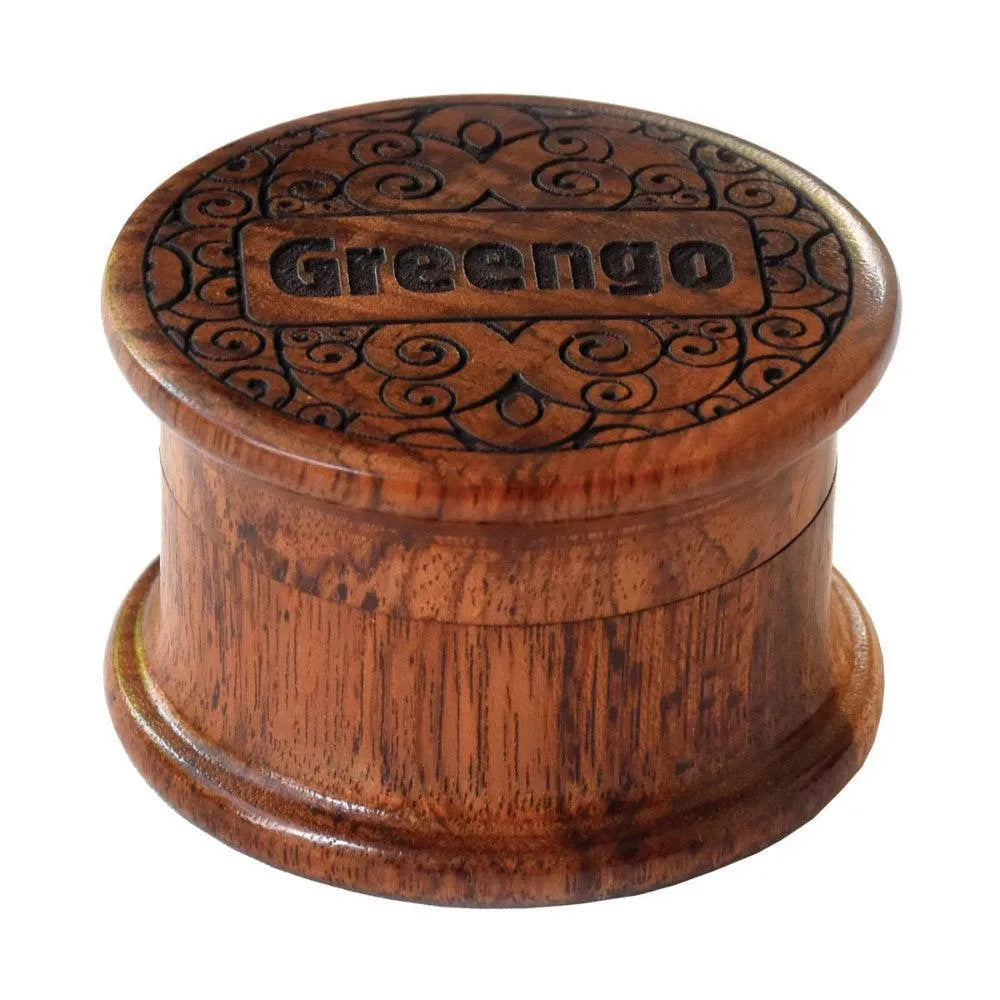 Greengo Wooden Metal Grinder 40mm 2 Parts - Insomnia Smoke