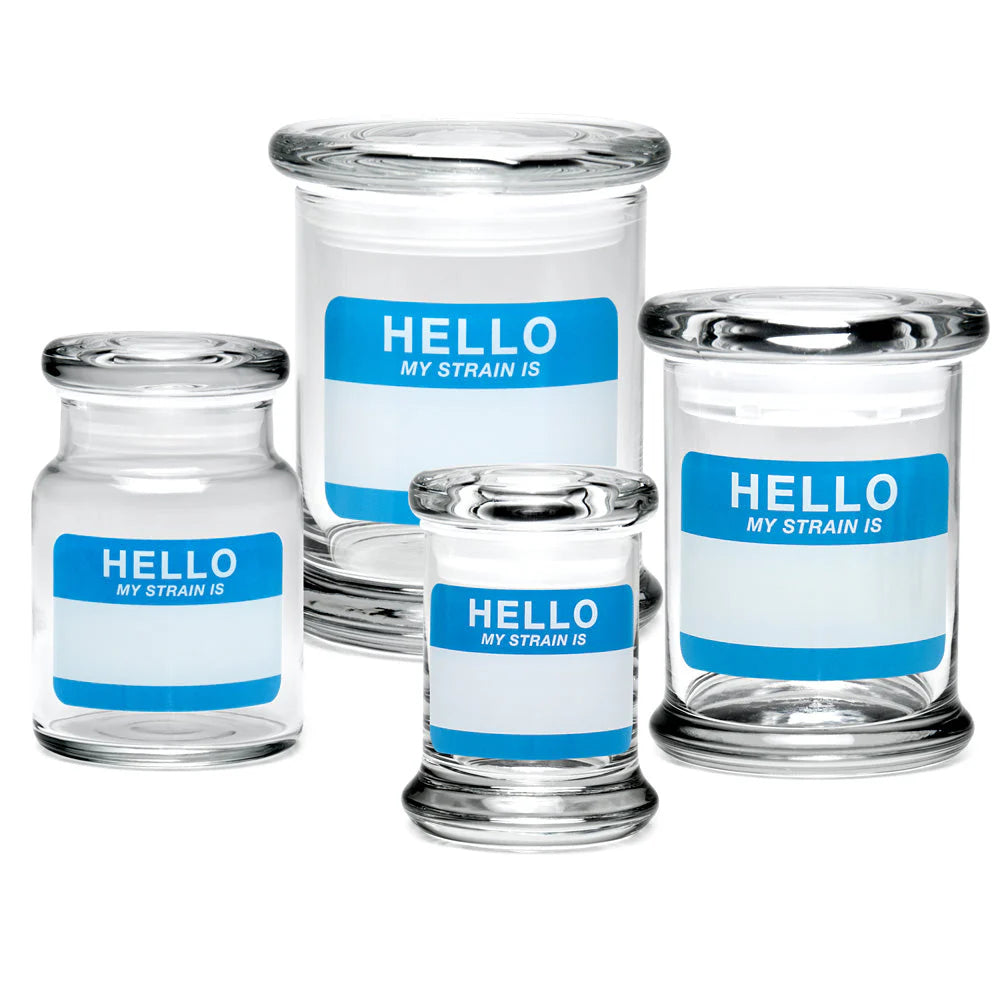 420 Science Pop Top Glass Jar Hello Write & Erase - Insomnia Smoke