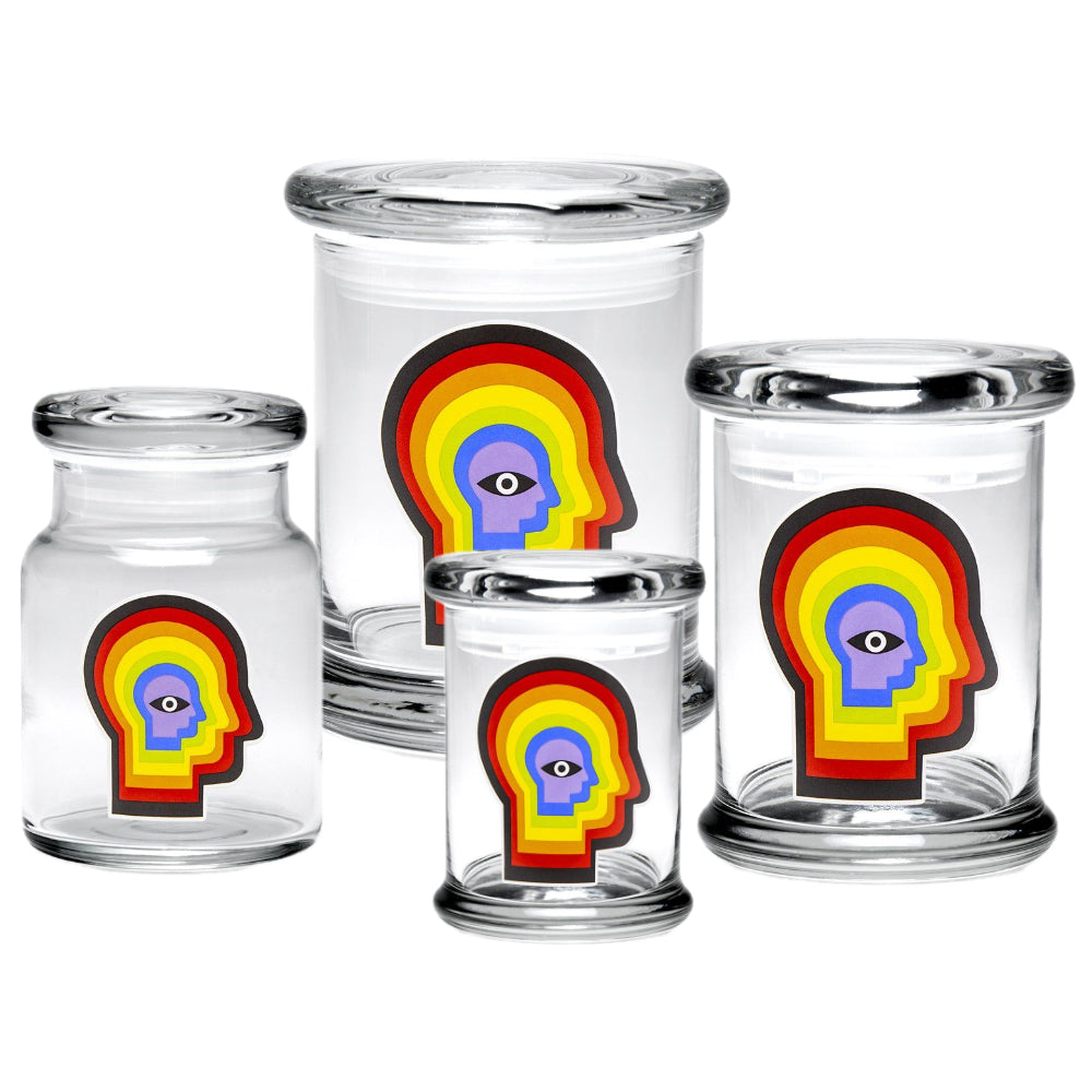 420 Science Pop Top Glass Jar Rainbow Mind - Insomnia Smoke