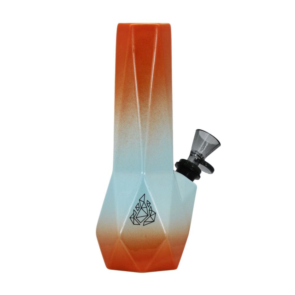 BRNT Designs Pipe à eau hexagonale en céramique Peach Haze Gradient (édition limitée)