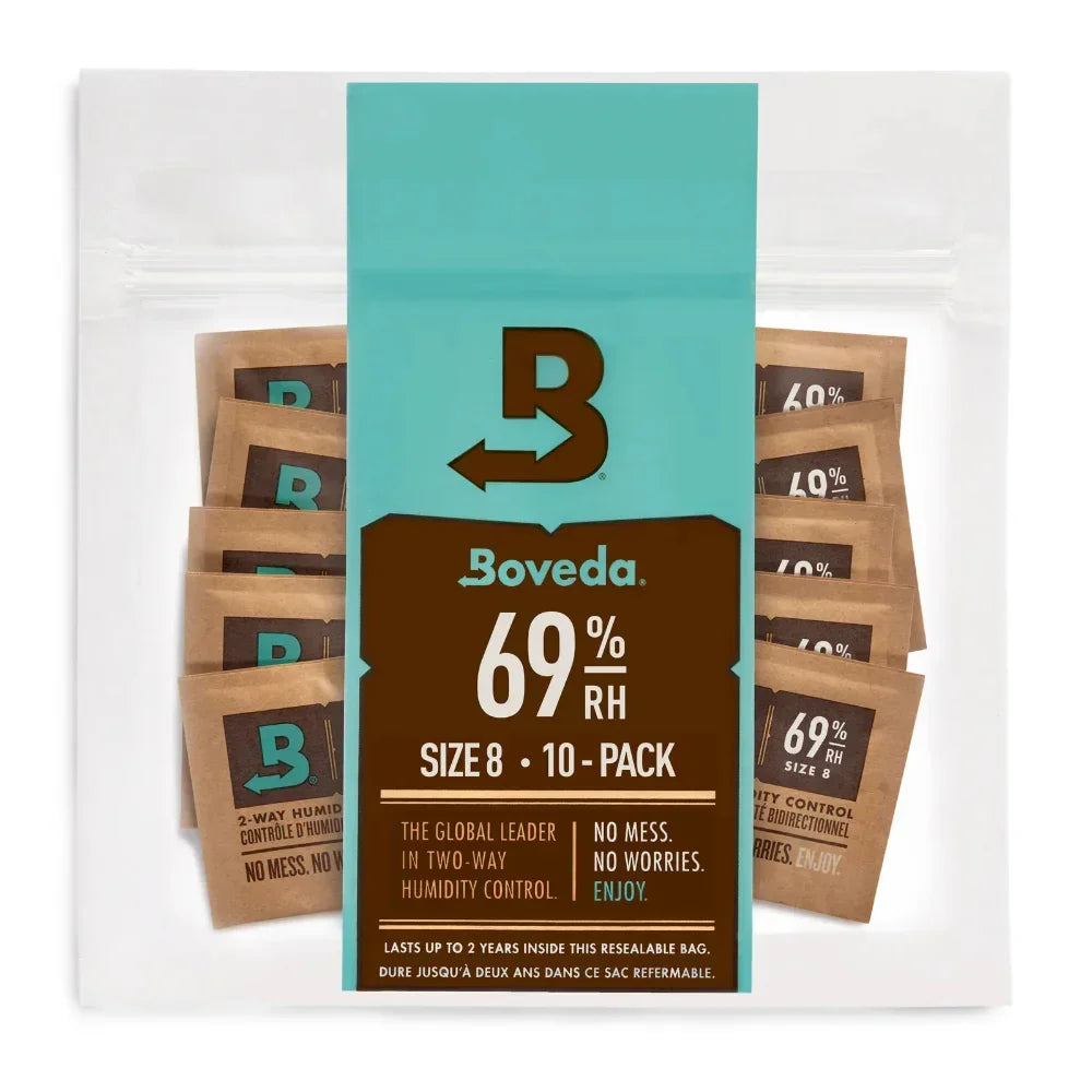 2 way humidity pack for tobacco Boveda BV62008 62% 8g 2-Way Control - 300 Count sale online Boveda packs compensate the atmosphere inside your humidor Boveda Humidity Packs Boveda 72%