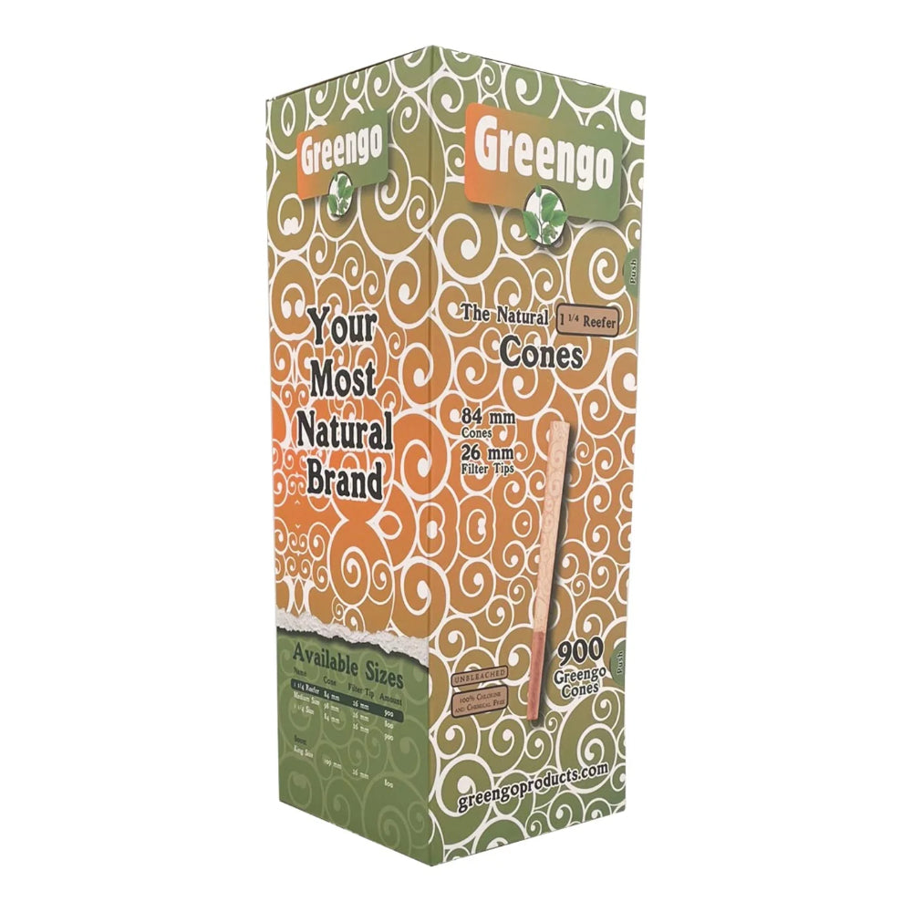 Greengo Cones 1 1/4 Reefer Unbleached - 900 Pieces