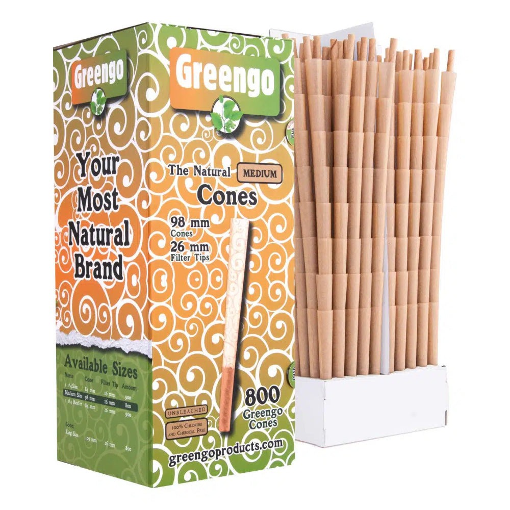 Greengo Cones Medium Unbleached - 800 Pieces