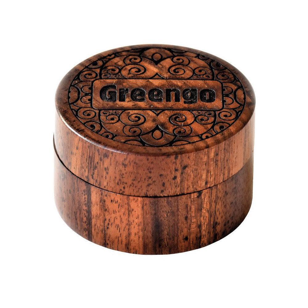 Greengo Wooden Metal Grinder 50mm 2 Parts - Insomnia Smoke