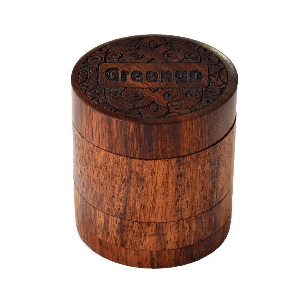 Greengo Wooden Metal Grinder 50mm 4 Parts - Insomnia Smoke