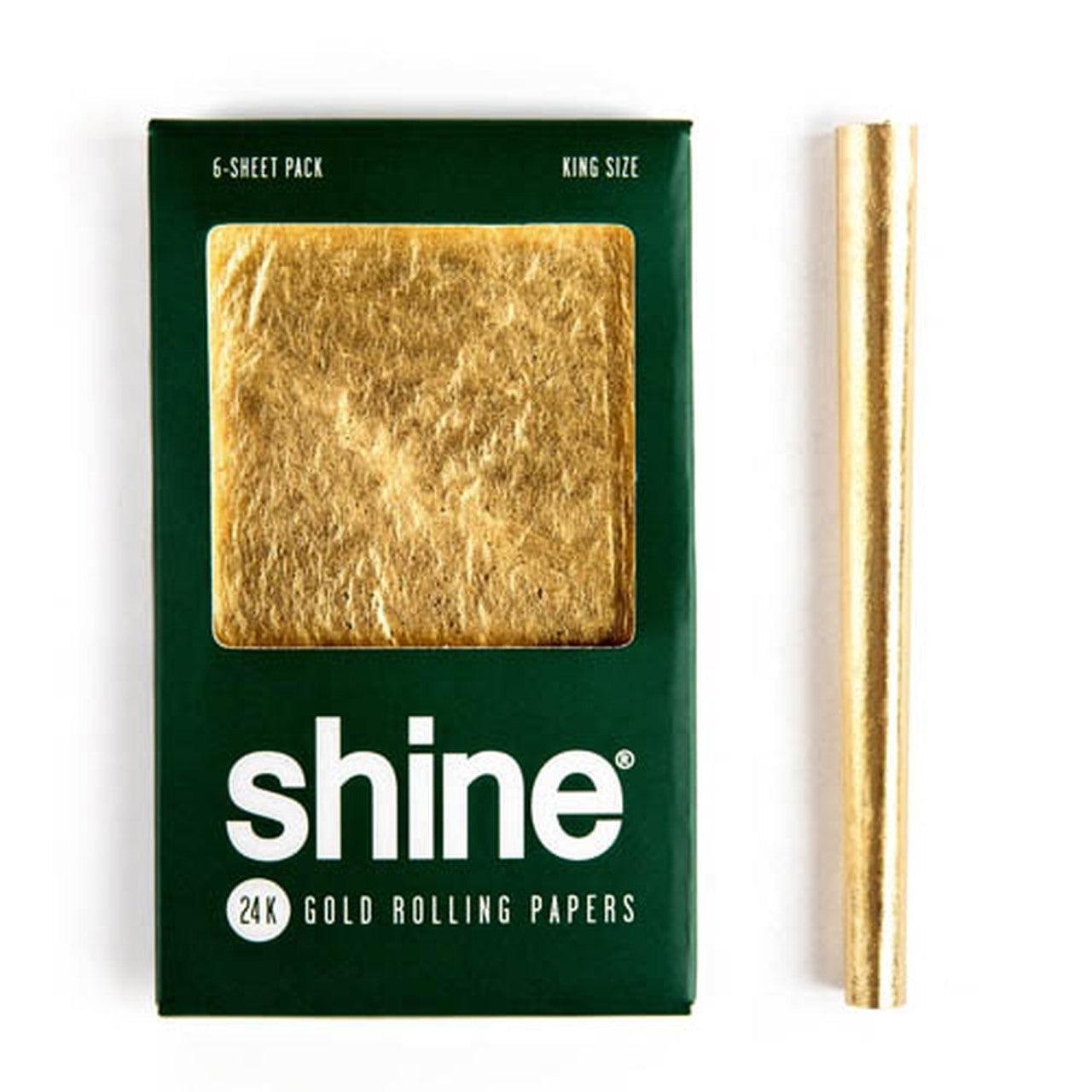 Shine 24k Gold Rolling Papers - King Size 6-Sheet Pack - Insomnia Smoke